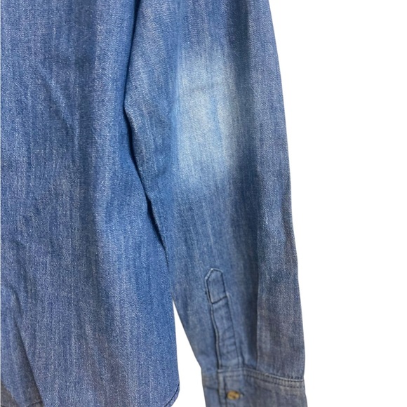 Mudd Floral Denim Button-Up Western Floral Shirt Size XL - Picture 5 of 8